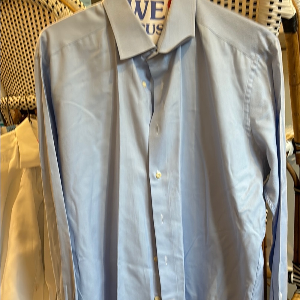 David Donohue mens blue dress shirt 18 36/37.